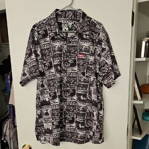 DIXXON Black & White Graphic Short-Sleeve Button-Down Shirt